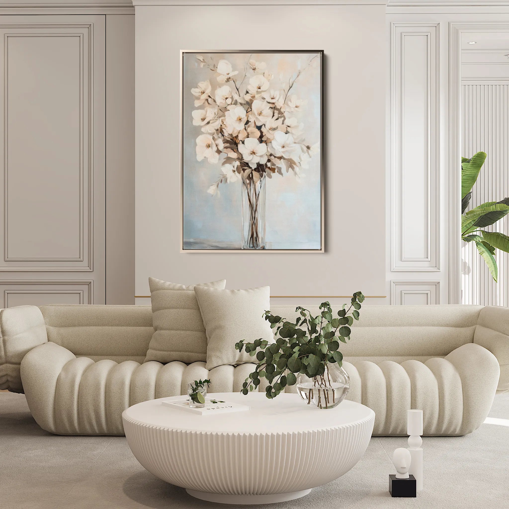 Floral 1458 Canvas Art 18" x 24" / 45 x 60 cm / Black