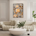 Floral 1459 Canvas Art 18" x 24" / 45 x 60 cm / Black