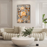 Floral 1459 Canvas Art 18" x 24" / 45 x 60 cm / Black