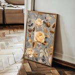 Floral 1459 Canvas Art 18" x 24" / 45 x 60 cm / Black