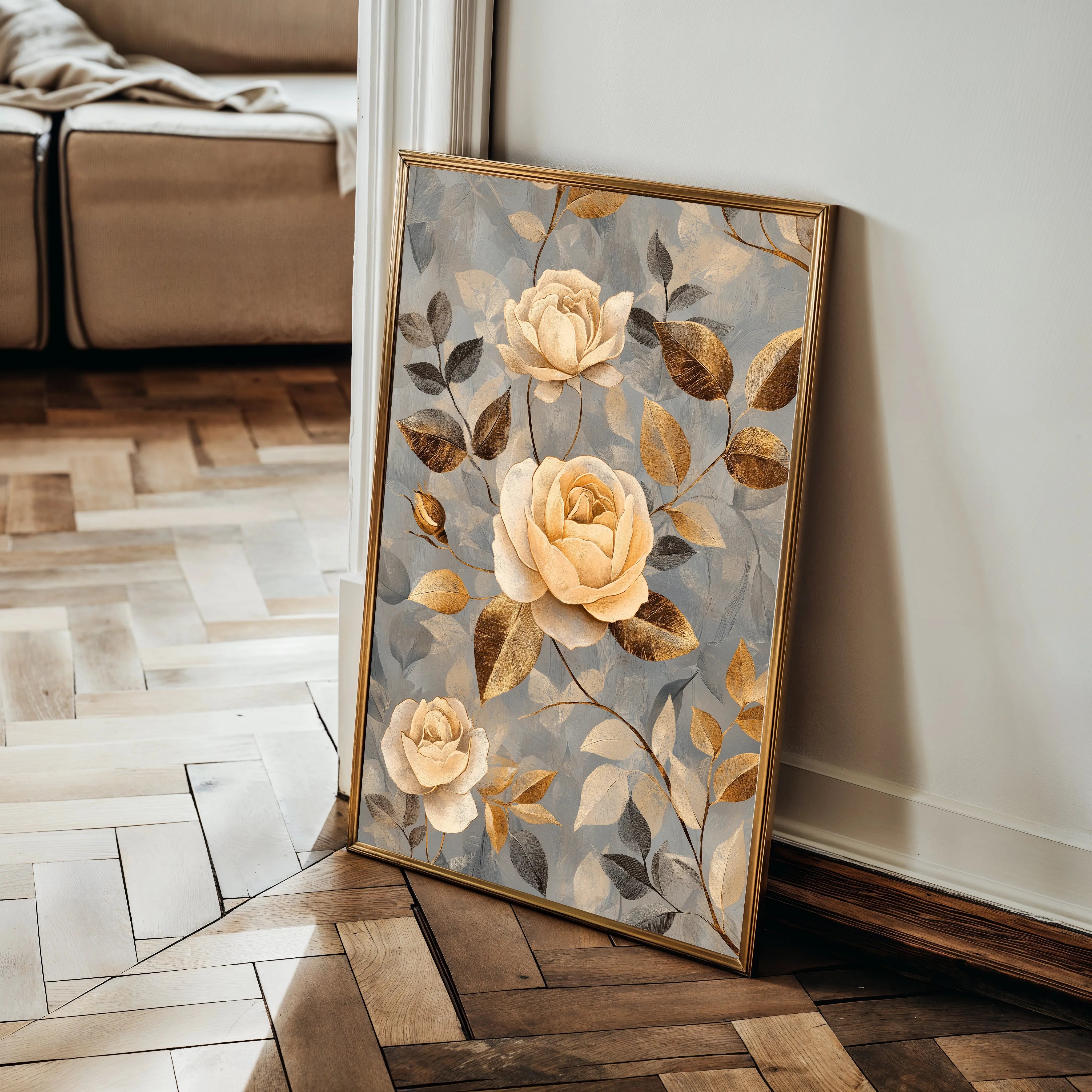 Floral 1459 Canvas Art 18" x 24" / 45 x 60 cm / Black