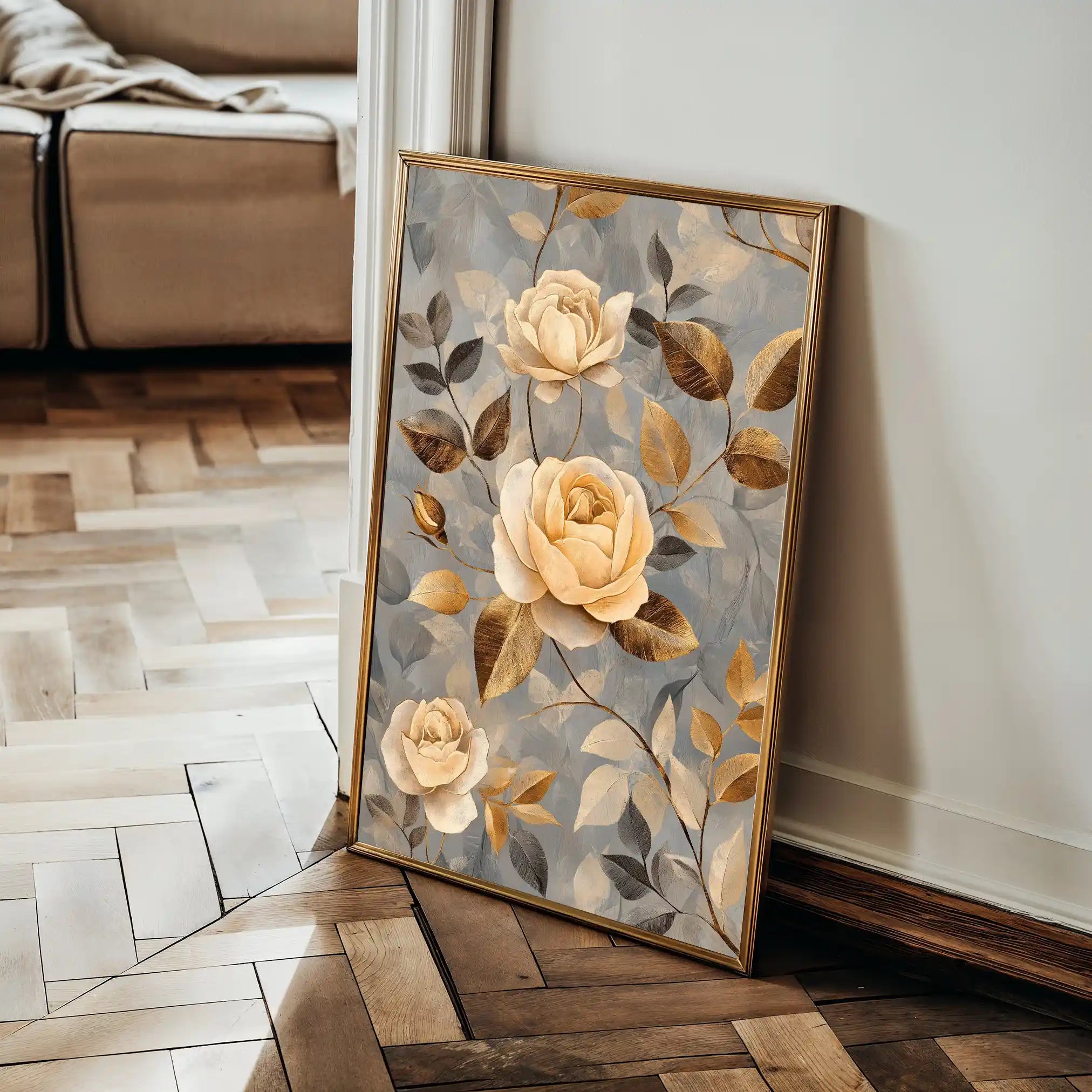 Floral 1459 Canvas Art 60 x 40 cm / Black