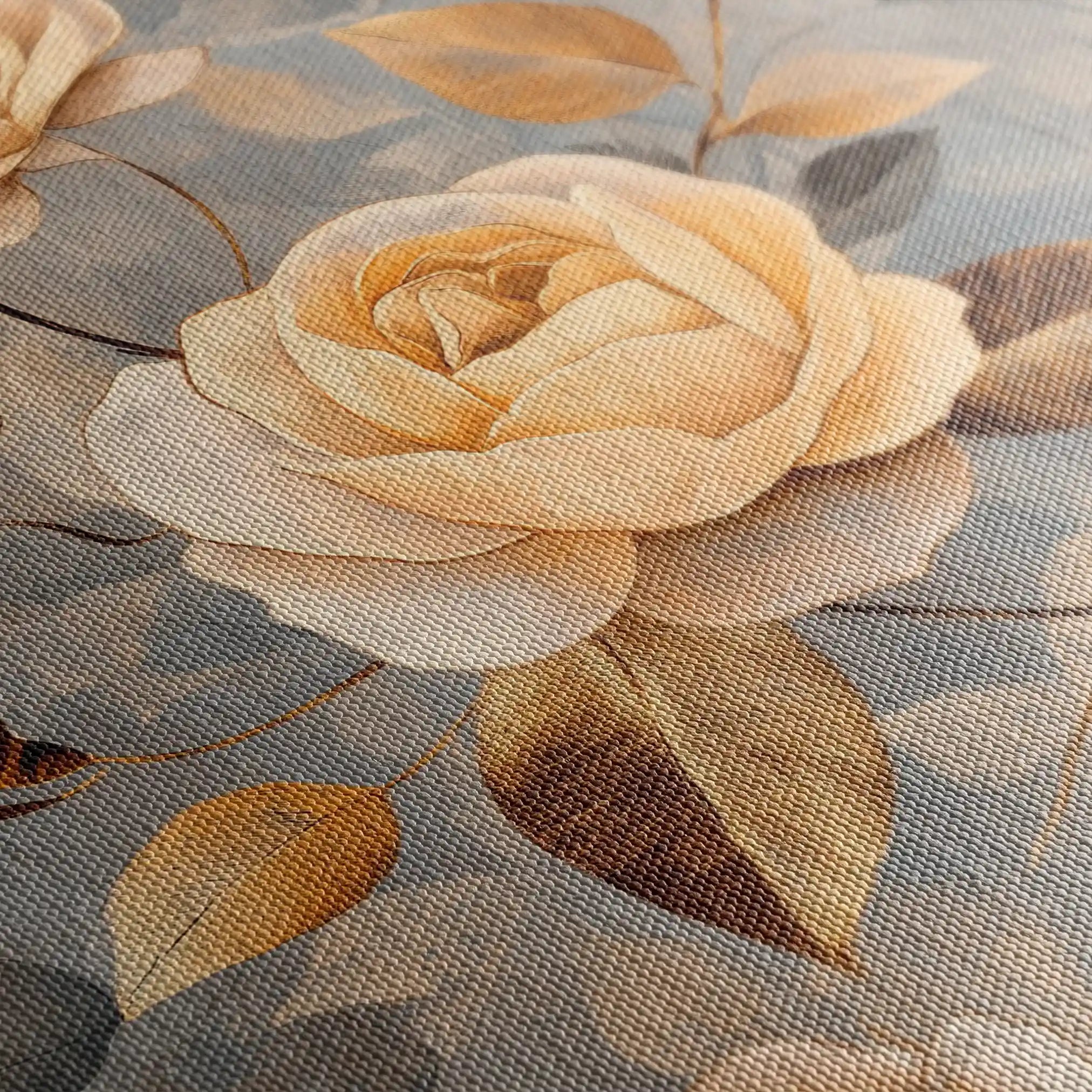 Floral 1459 Canvas Art 60 x 40 cm / Black