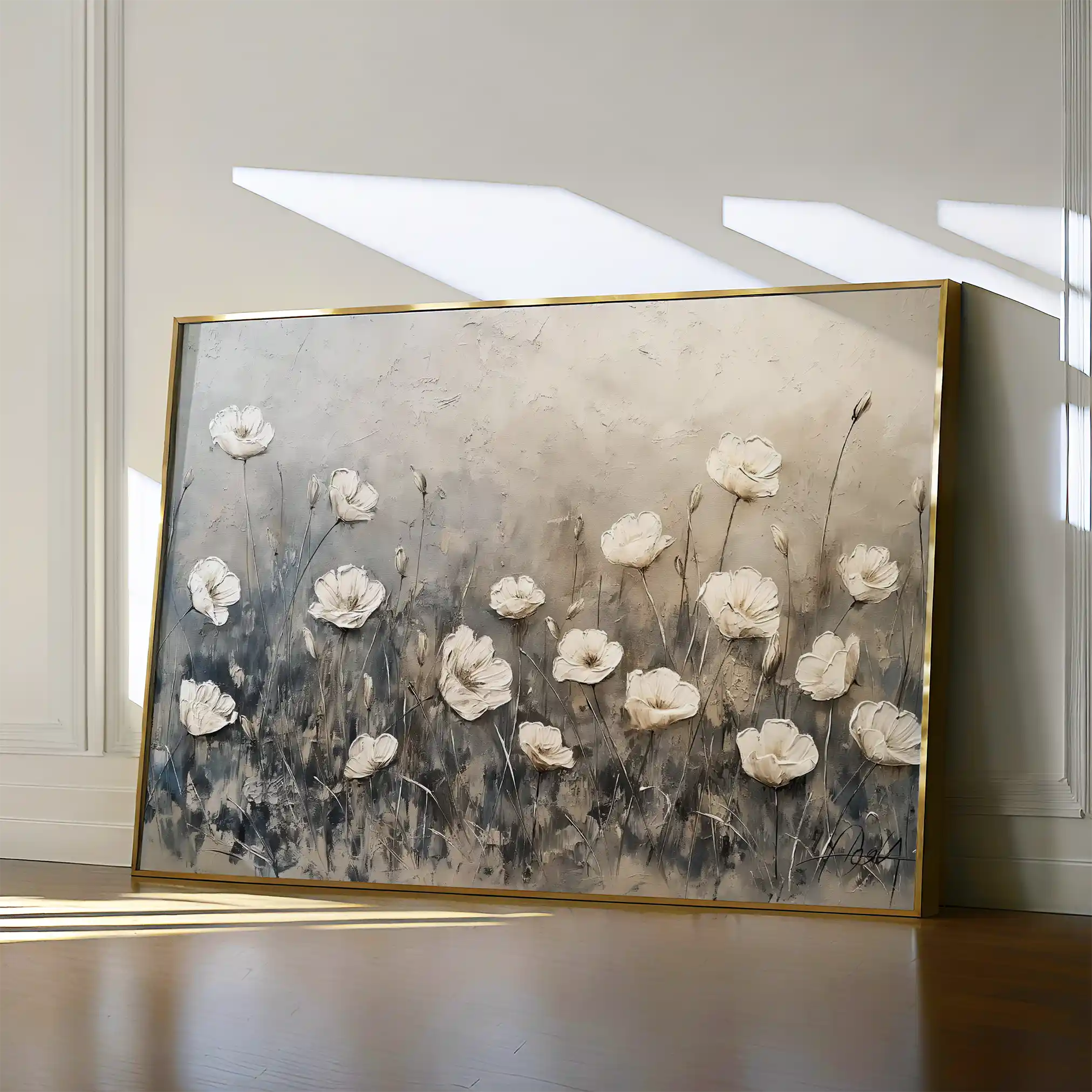 Floral 146 Canvas Art 60 x 40 cm / Black