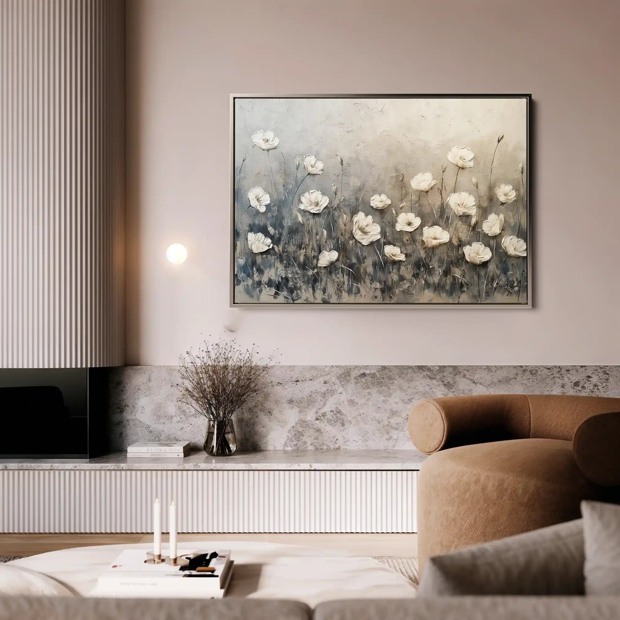 Floral 146 Canvas Art 60 x 40 cm / Black