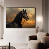 Horses 146 Canvas Art 18" x 24" / 45 x 60 cm / Black