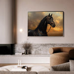 Horses 146 Canvas Art 18" x 24" / 45 x 60 cm / Black