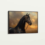 Horses 146 Canvas Art 18" x 24" / 45 x 60 cm / Black