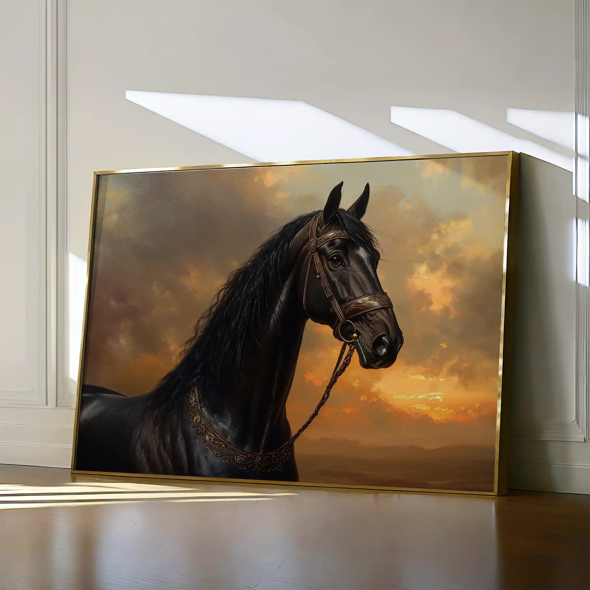 Horses 146 Canvas Art 60 x 40 cm / Black