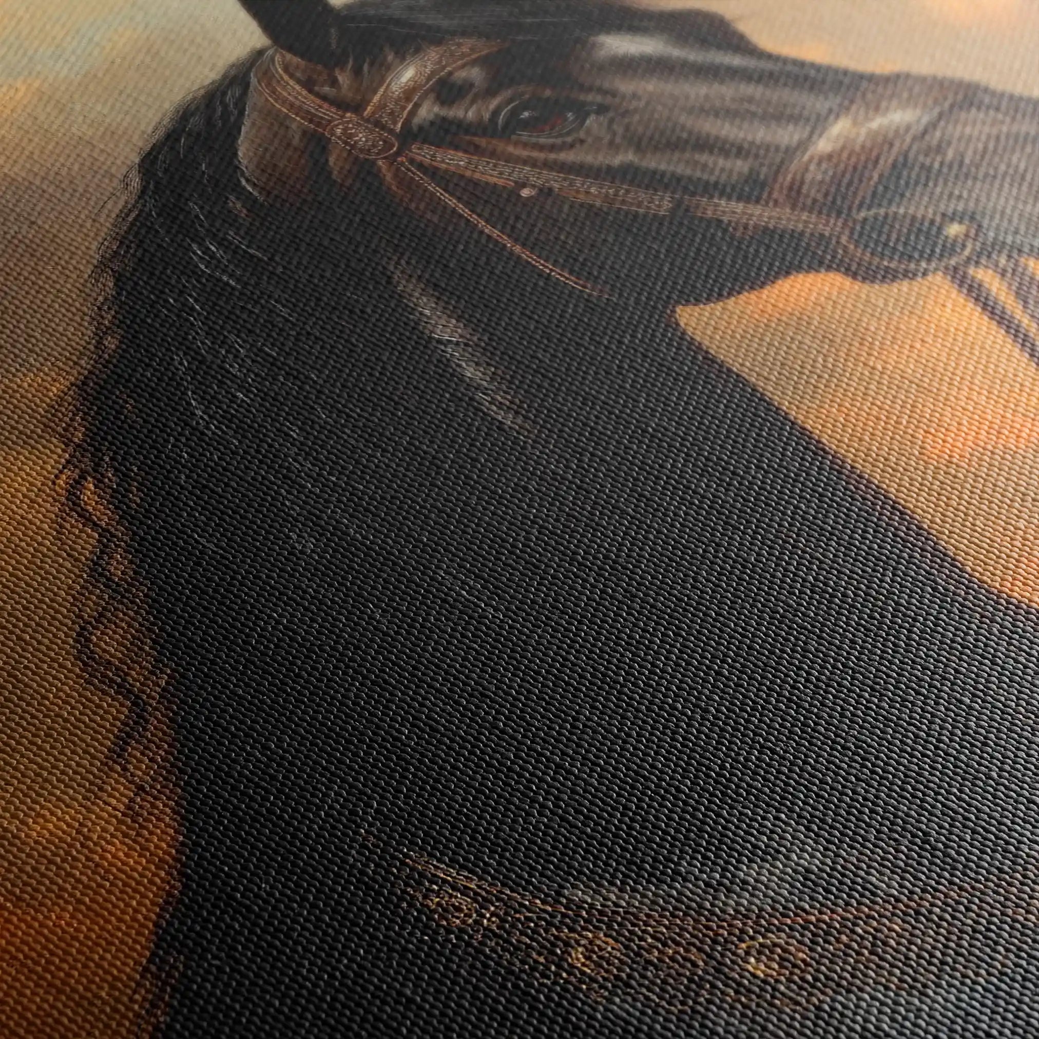 Horses 146 Canvas Art 60 x 40 cm / Black