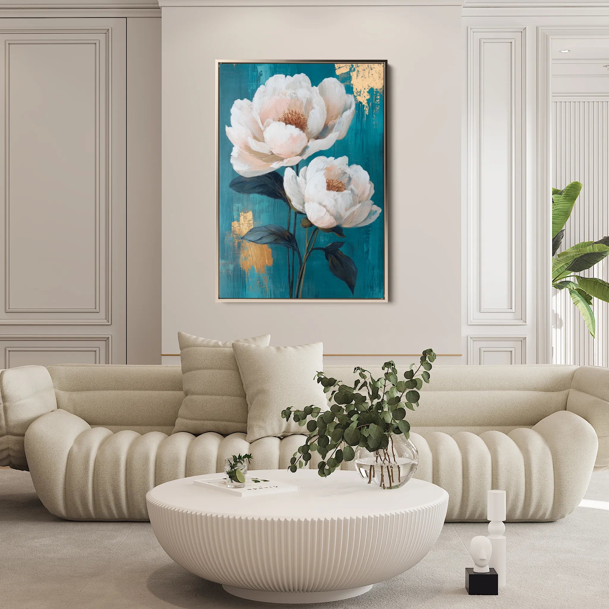 Floral 1460 Canvas Art 18" x 24" / 45 x 60 cm / Black