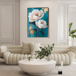 Floral 1460 Canvas Art 60 x 40 cm / Black