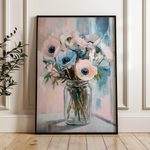 Floral 1461 Canvas Art 18" x 24" / 45 x 60 cm / Black