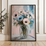 Floral 1461 Canvas Art 18" x 24" / 45 x 60 cm / Black