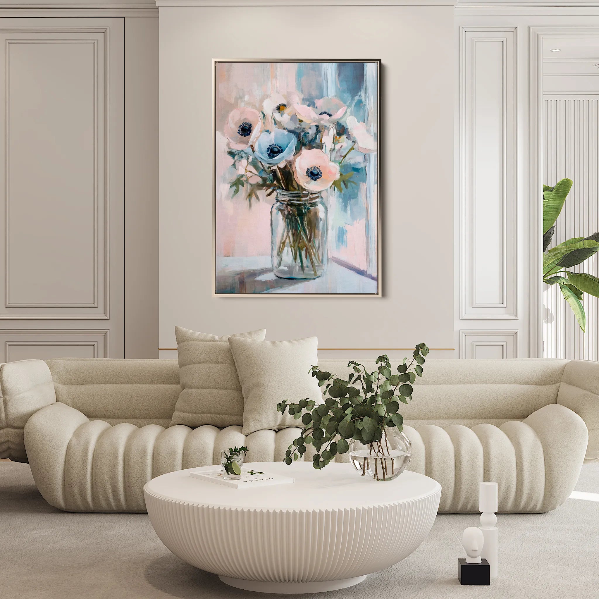 Floral 1461 Canvas Art 18" x 24" / 45 x 60 cm / Black