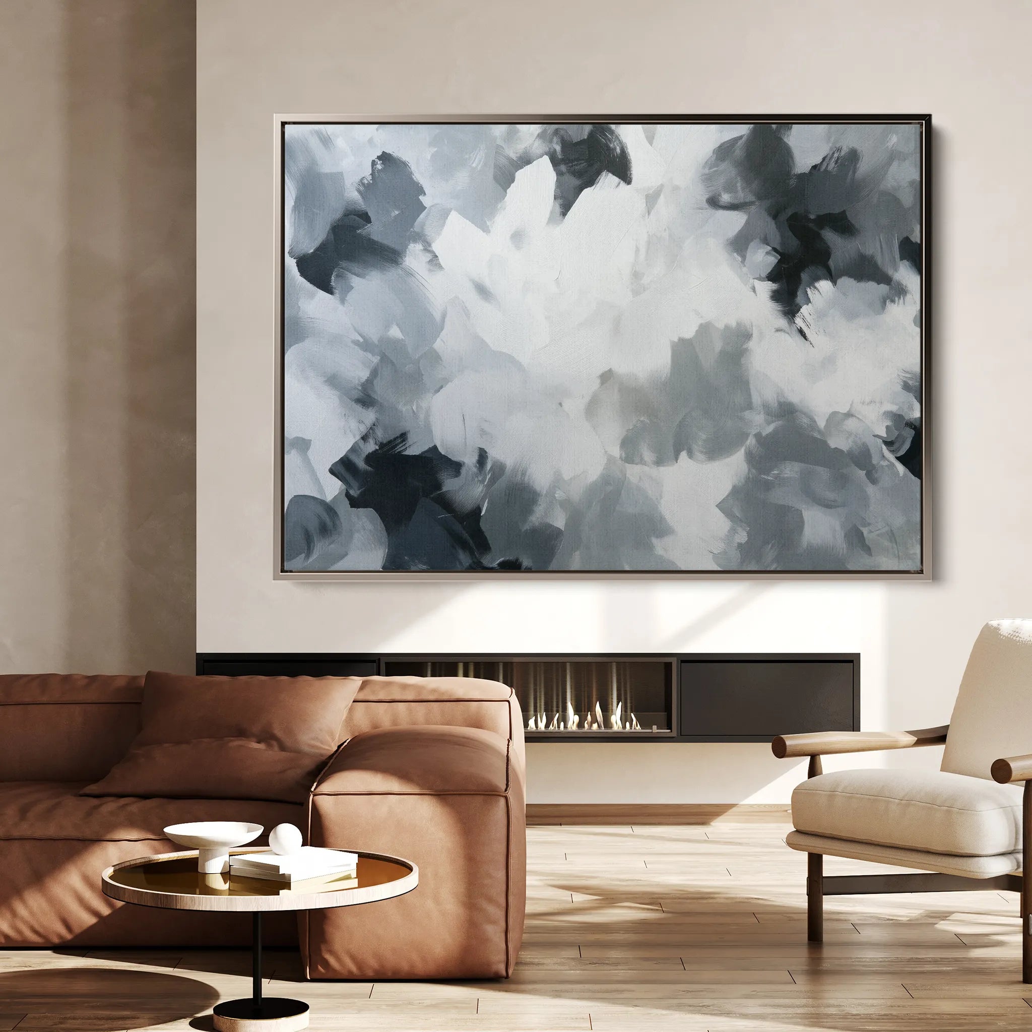 Abstract 1462 Canvas Art 18" x 24" / 45 x 60 cm / Black