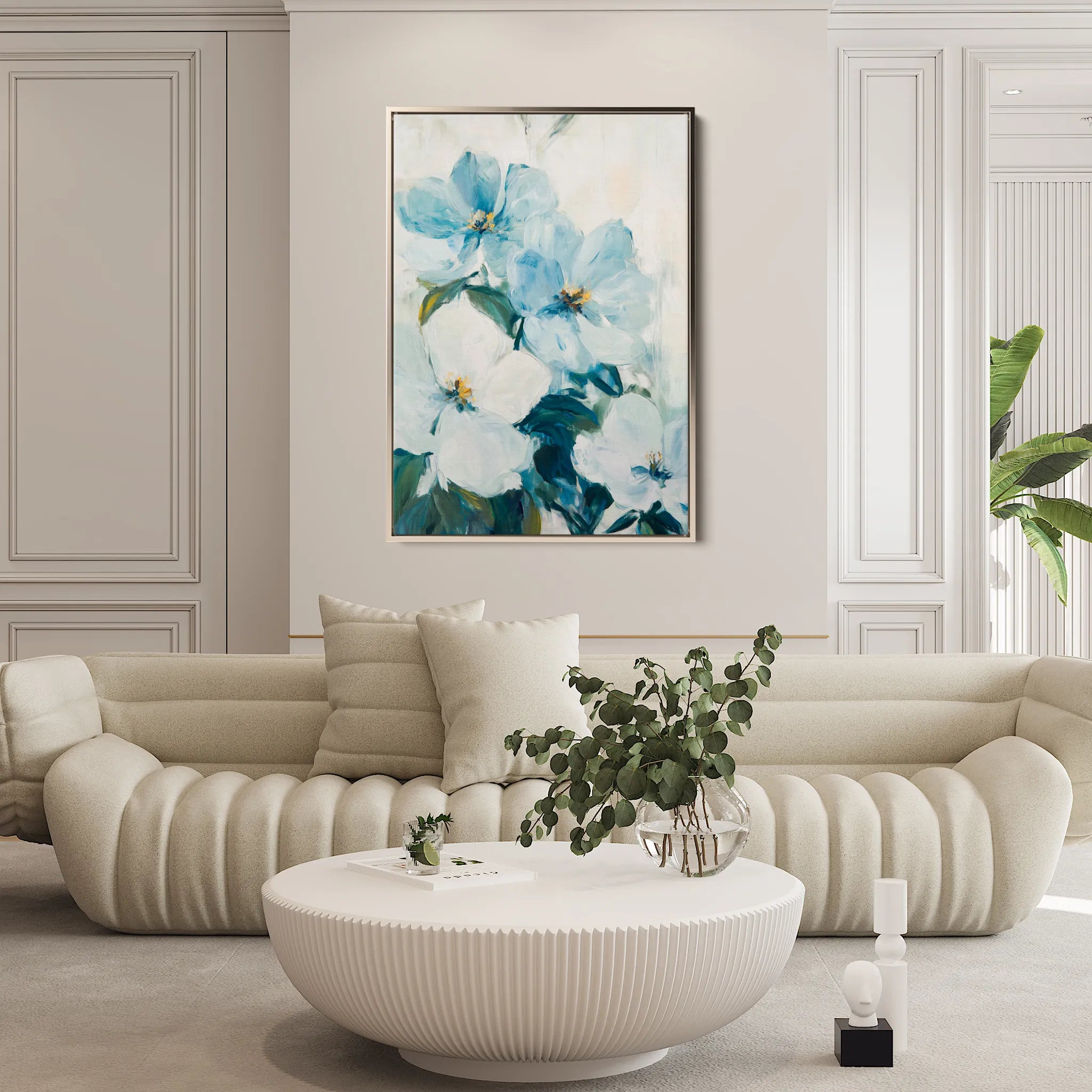 Floral 1462 Canvas Art 18" x 24" / 45 x 60 cm / Black