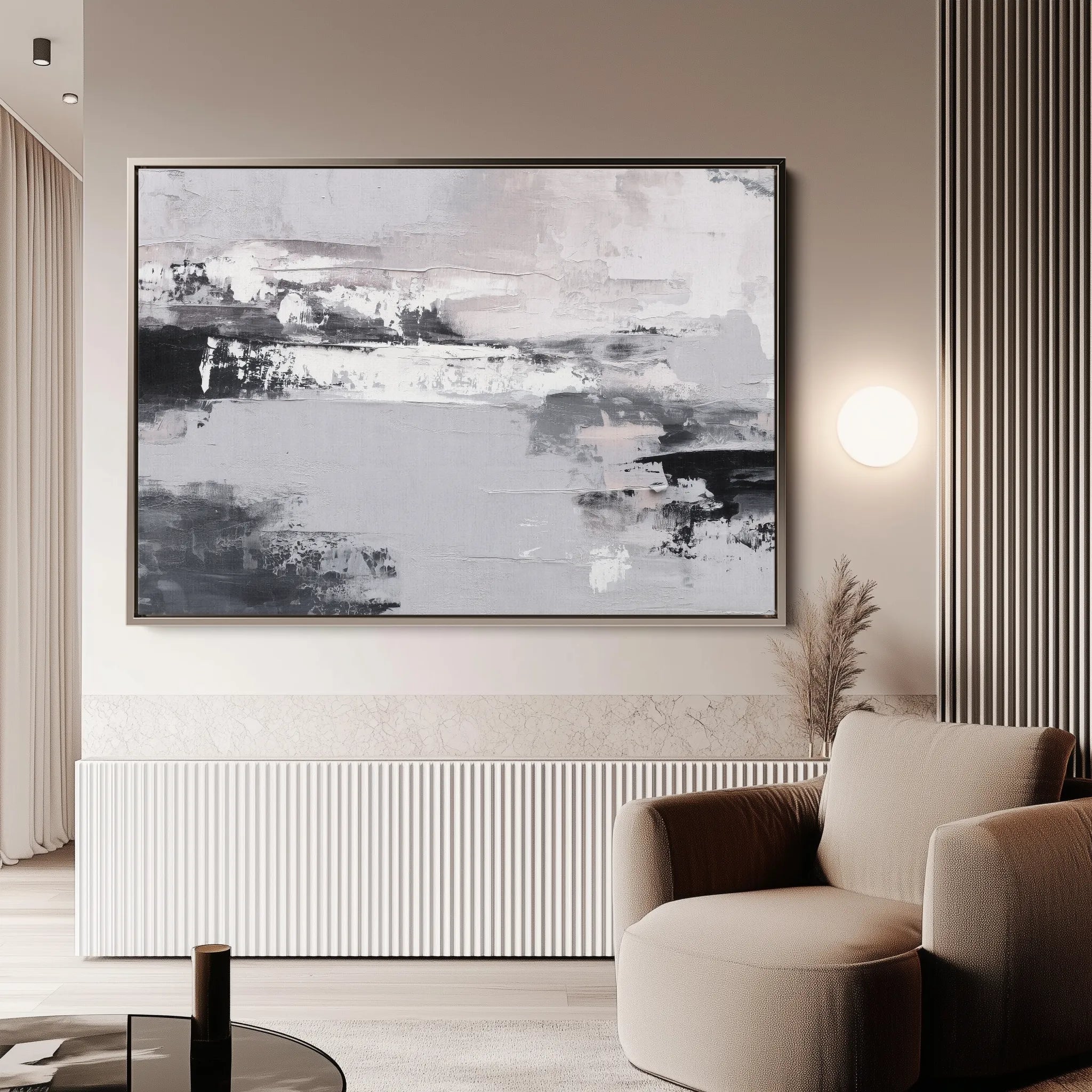Abstract 1463 Canvas Art 18" x 24" / 45 x 60 cm / Black