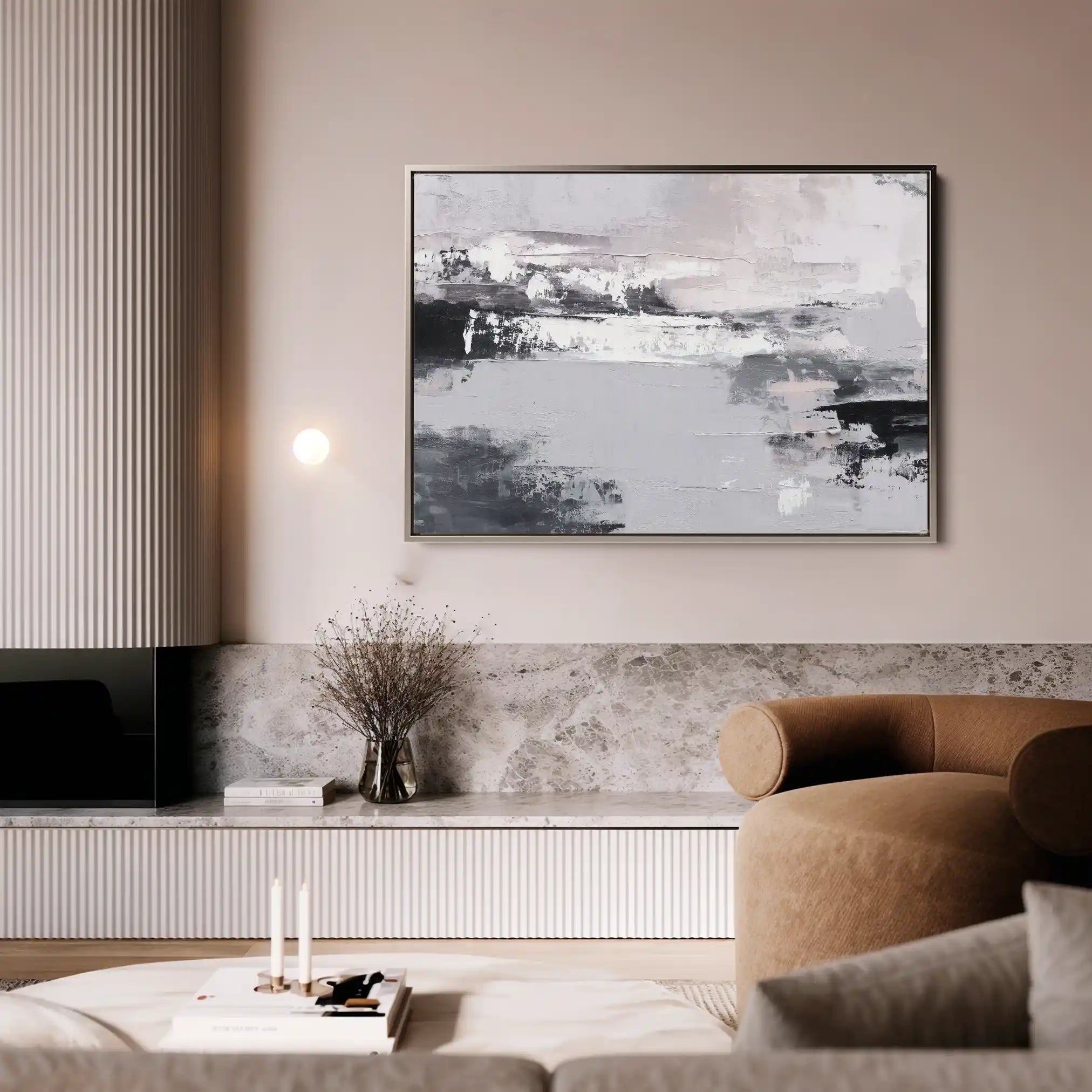 Abstract 1463 Canvas Art 60 x 40 cm / Black