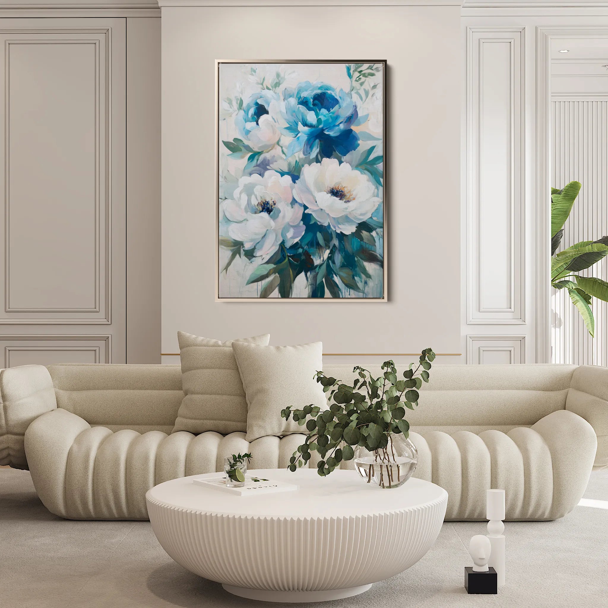 Floral 1463 Canvas Art 18" x 24" / 45 x 60 cm / Black