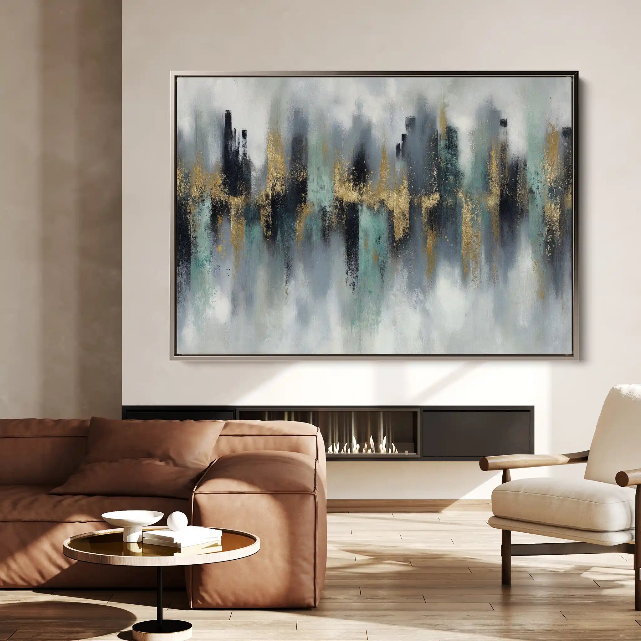 Abstract 1464 Canvas Art 18" x 24" / 45 x 60 cm / Black
