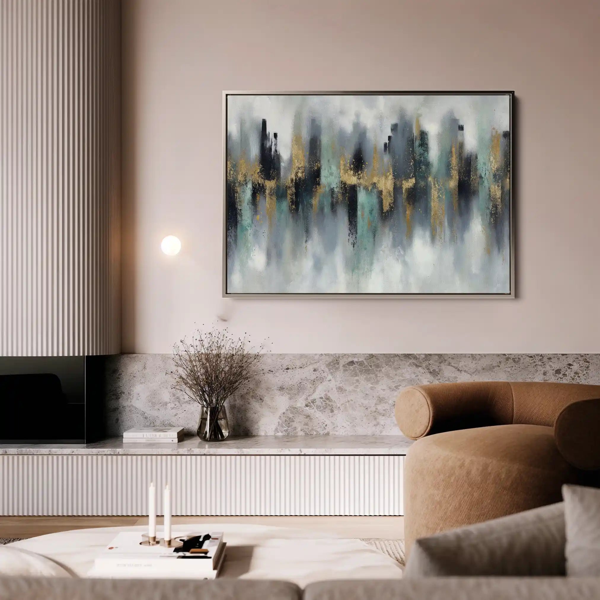 Abstract 1464 Canvas Art 60 x 40 cm / Black