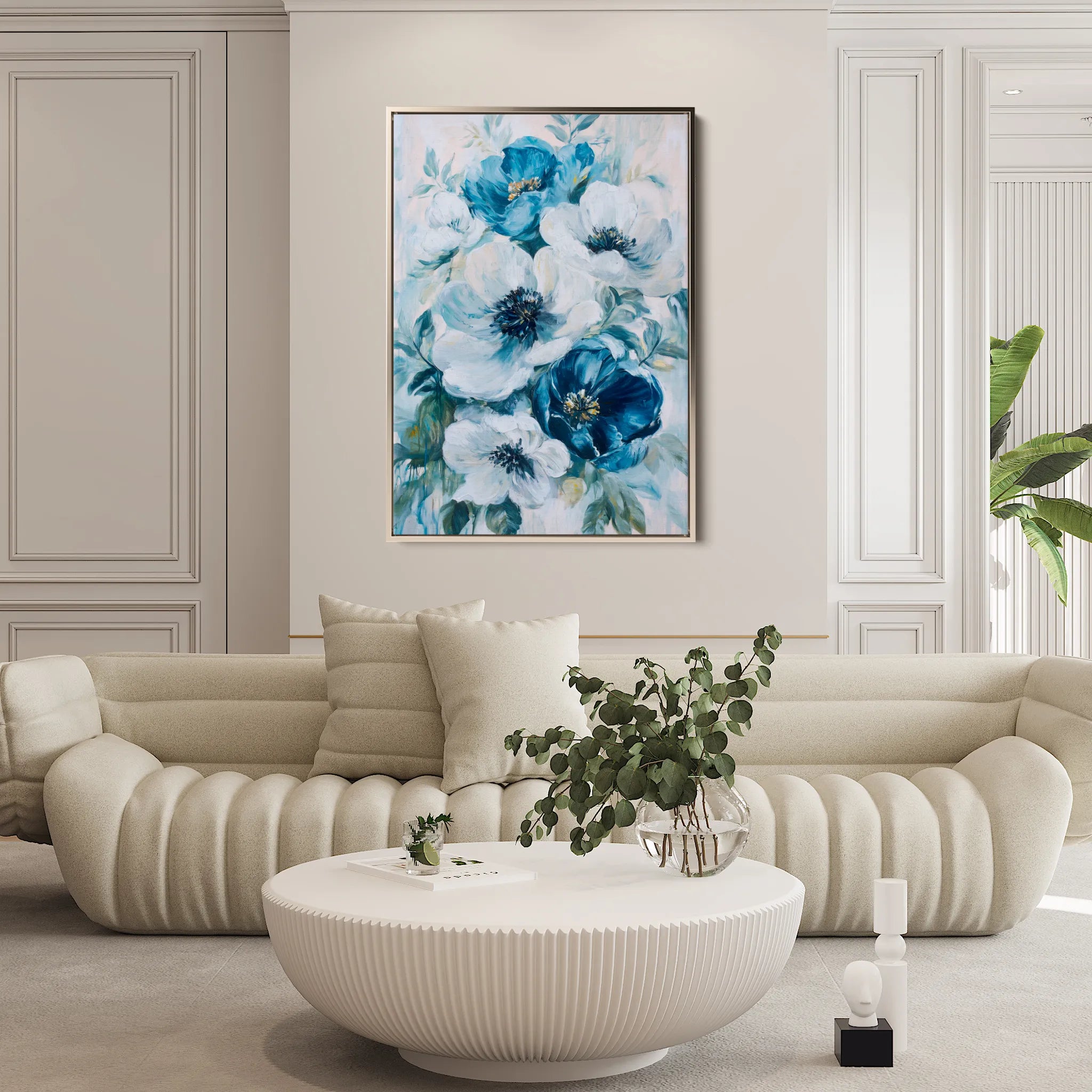 Floral 1464 Canvas Art 18" x 24" / 45 x 60 cm / Black
