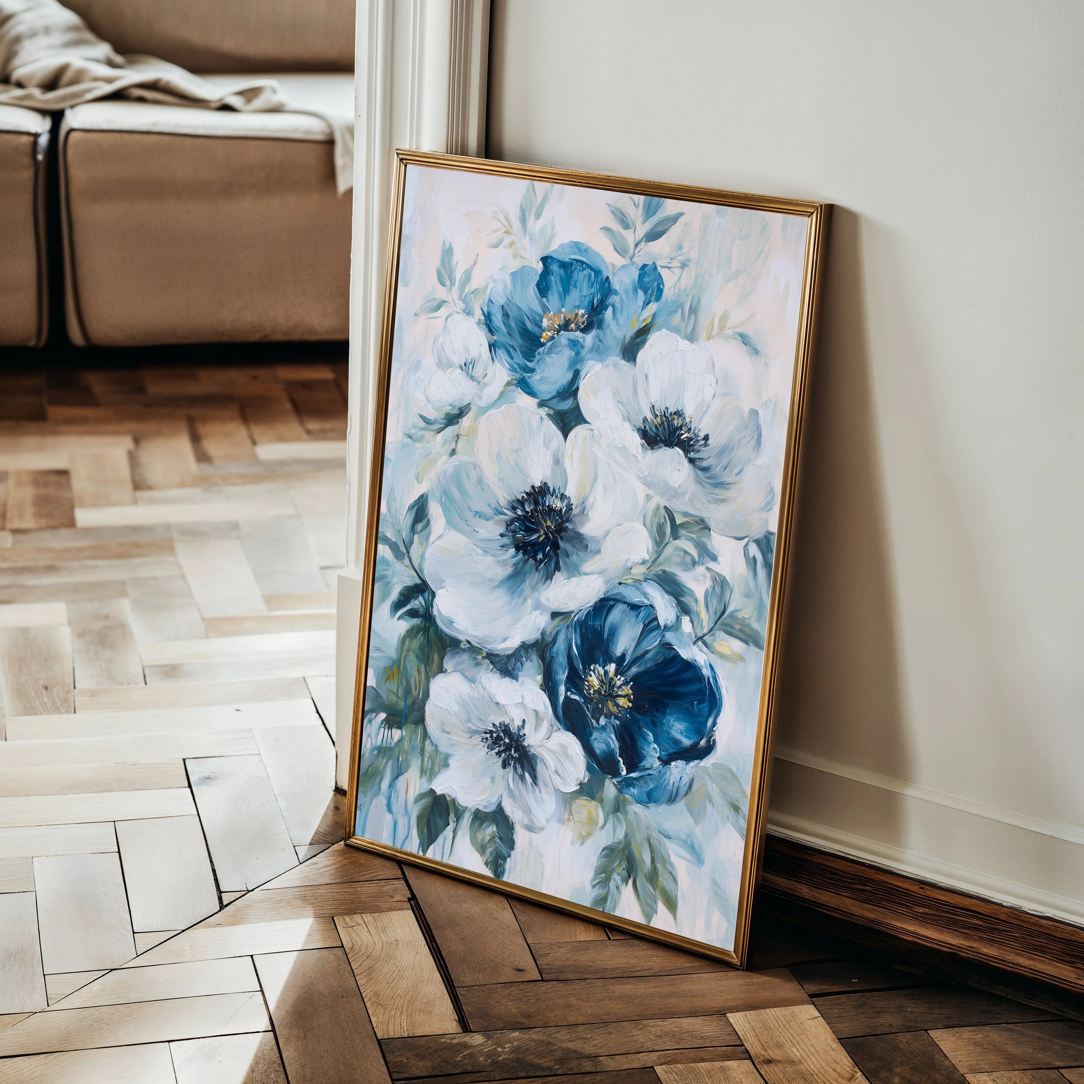 Floral 1464 Canvas Art 18" x 24" / 45 x 60 cm / Black