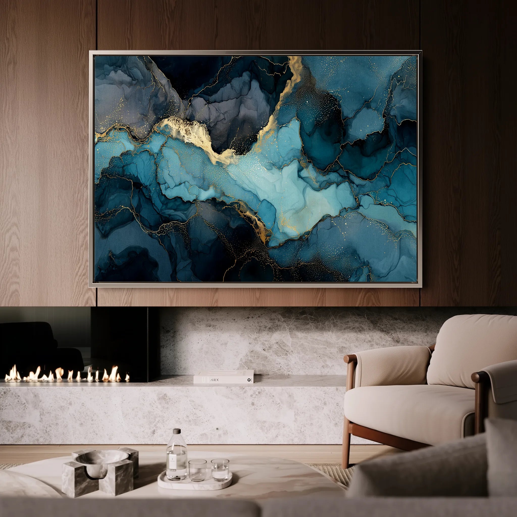 Abstract 1465 Canvas Art 18" x 24" / 45 x 60 cm / Black