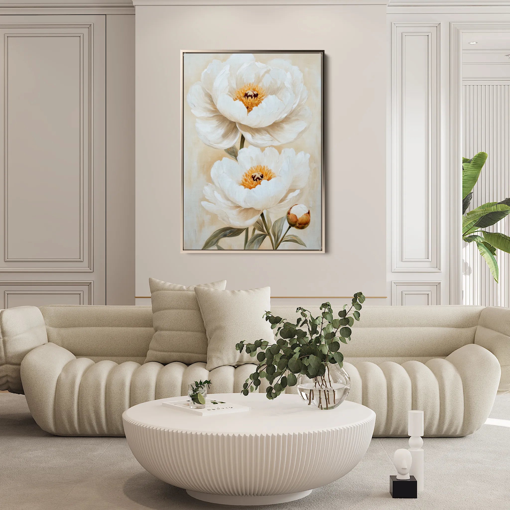 Floral 1465 Canvas Art 18" x 24" / 45 x 60 cm / Black