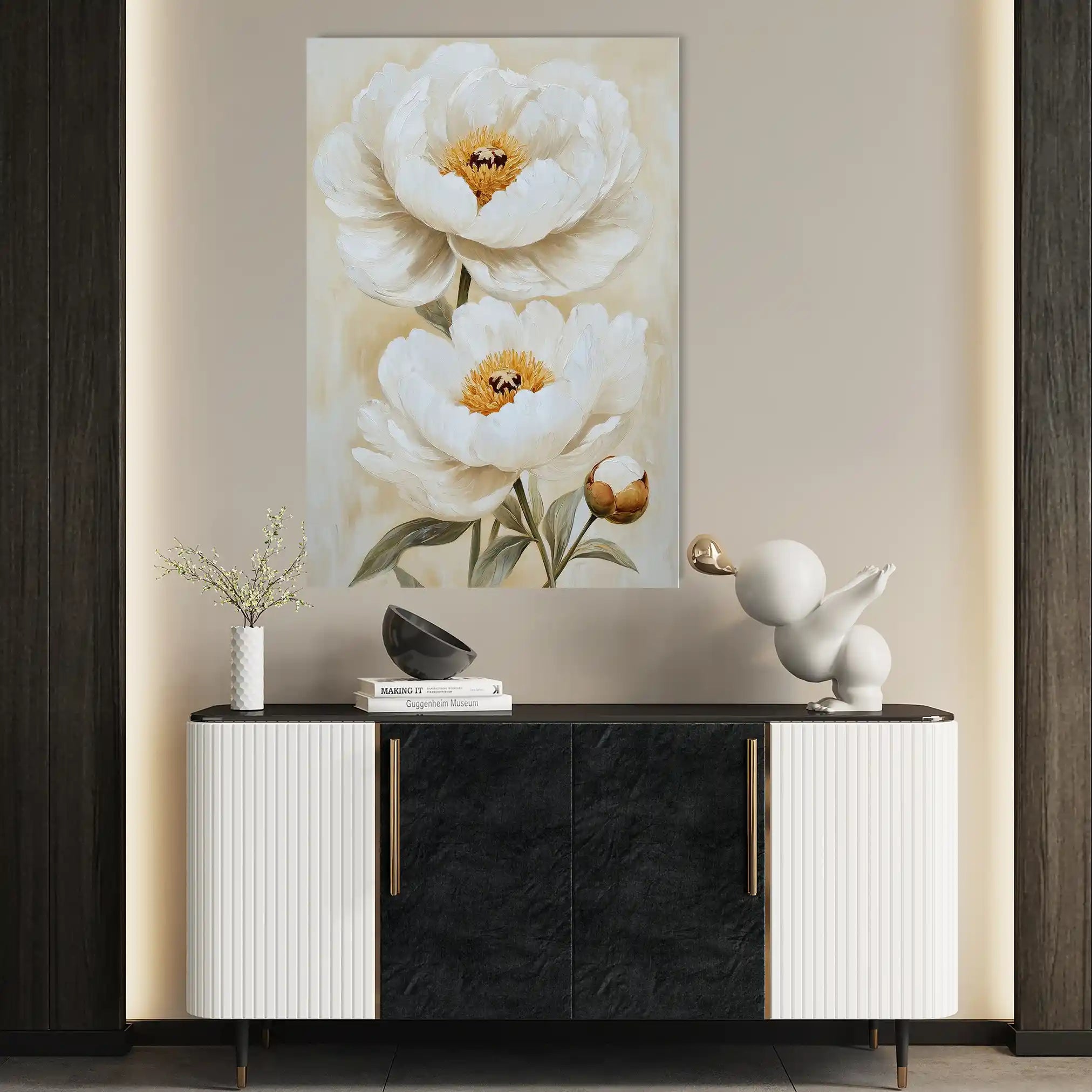 Floral 1465 Canvas Art 60 x 40 cm / Black