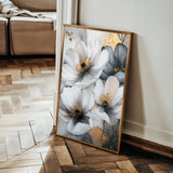 Floral 1466 Canvas Art 18" x 24" / 45 x 60 cm / Black
