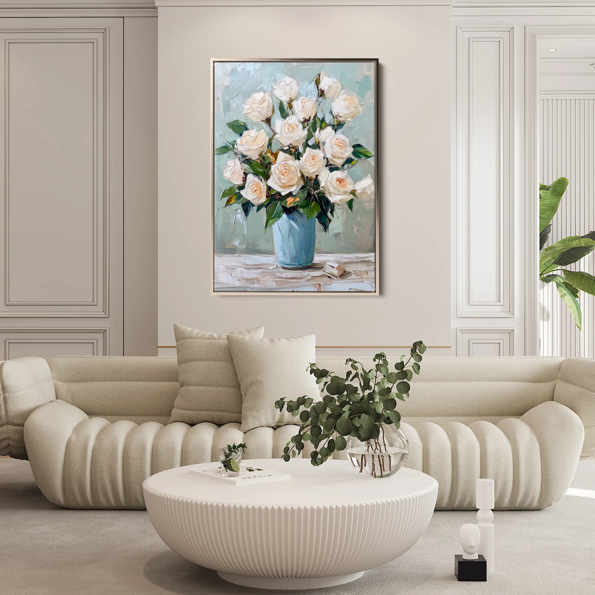 Floral 1467 Canvas Art 18" x 24" / 45 x 60 cm / Black
