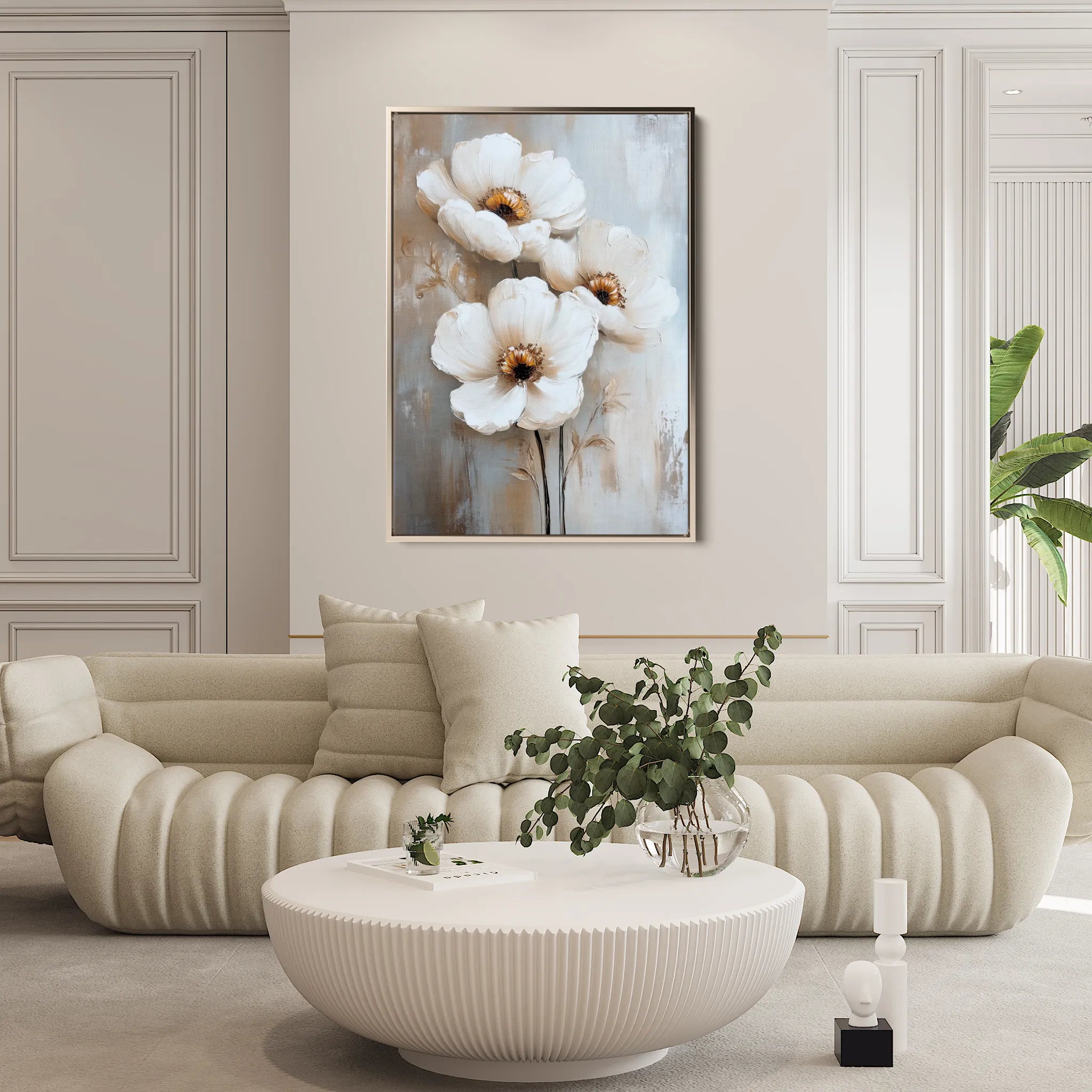 Floral 1468 Canvas Art 18" x 24" / 45 x 60 cm / Black
