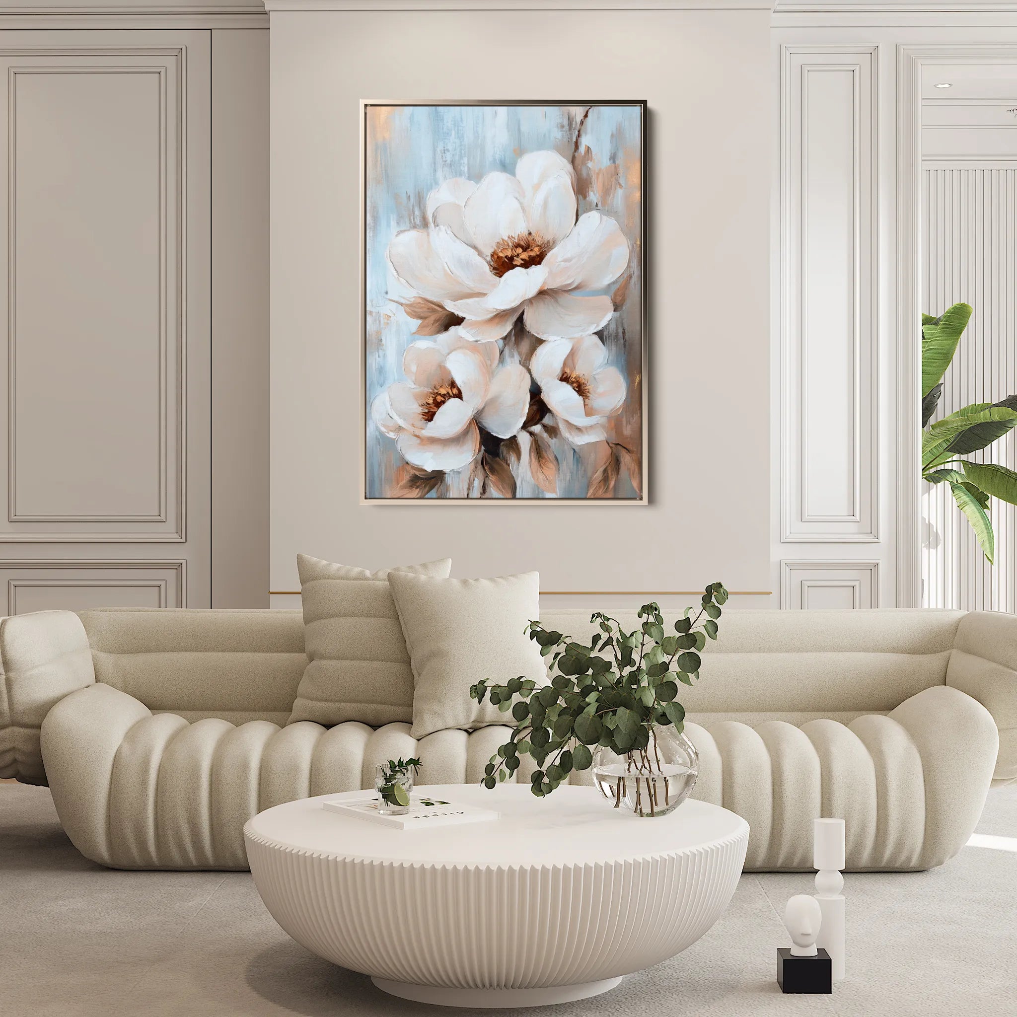 Floral 1469 Canvas Art 18" x 24" / 45 x 60 cm / Black
