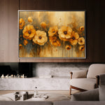 Floral 147 Canvas Art 18" x 24" / 45 x 60 cm / Black