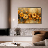Floral 147 Canvas Art 18" x 24" / 45 x 60 cm / Black