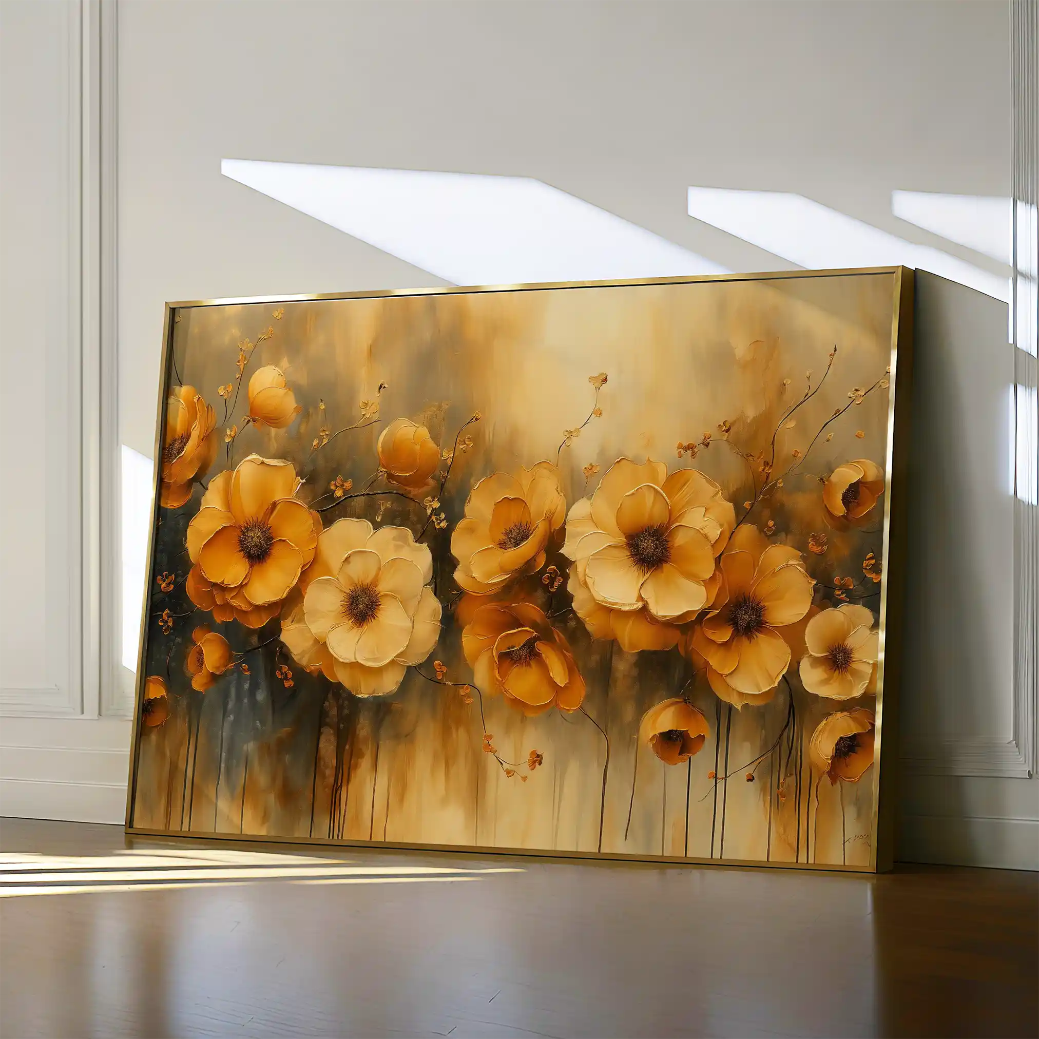 Floral 147 Canvas Art 60 x 40 cm / Black