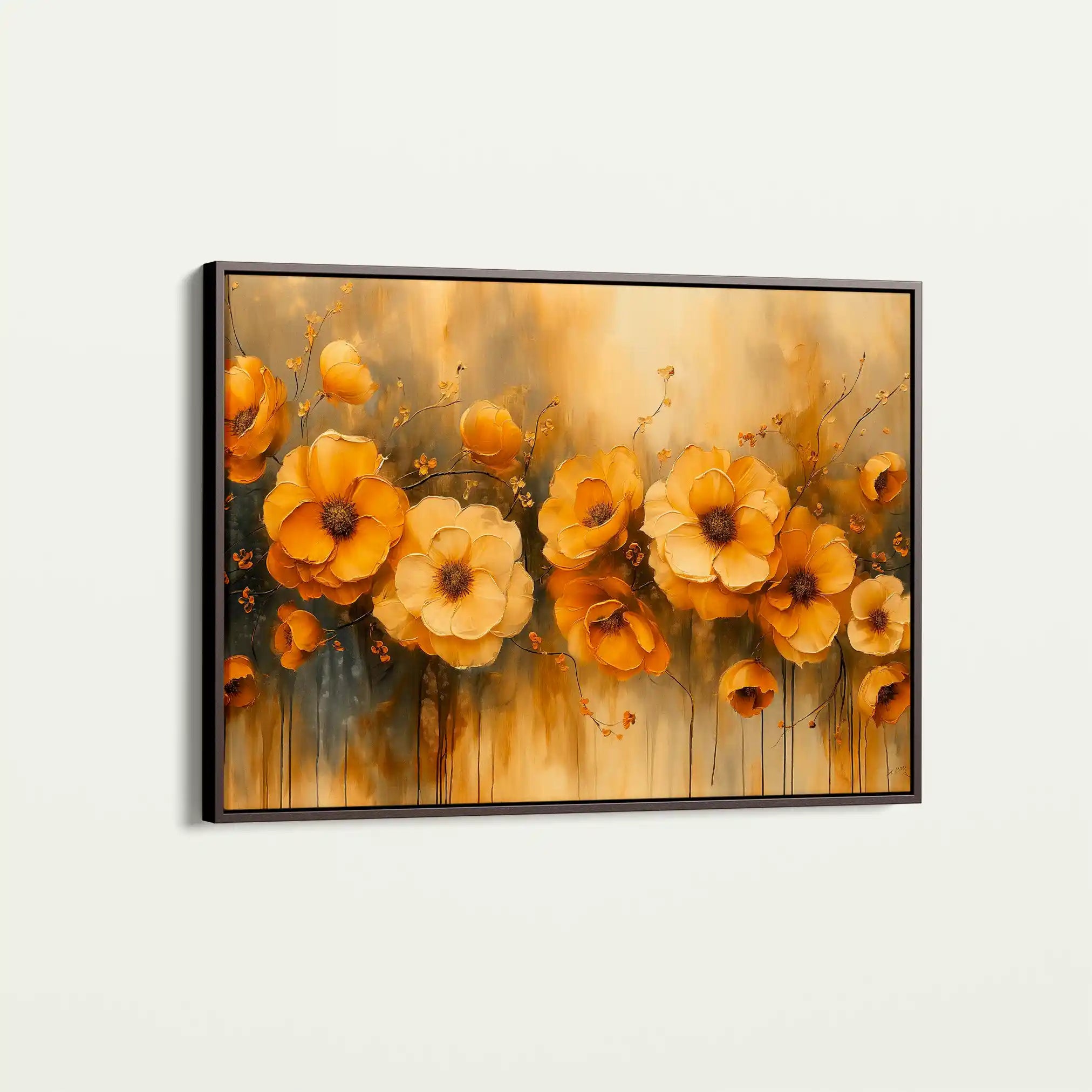 Floral 147 Canvas Art 60 x 40 cm / Black