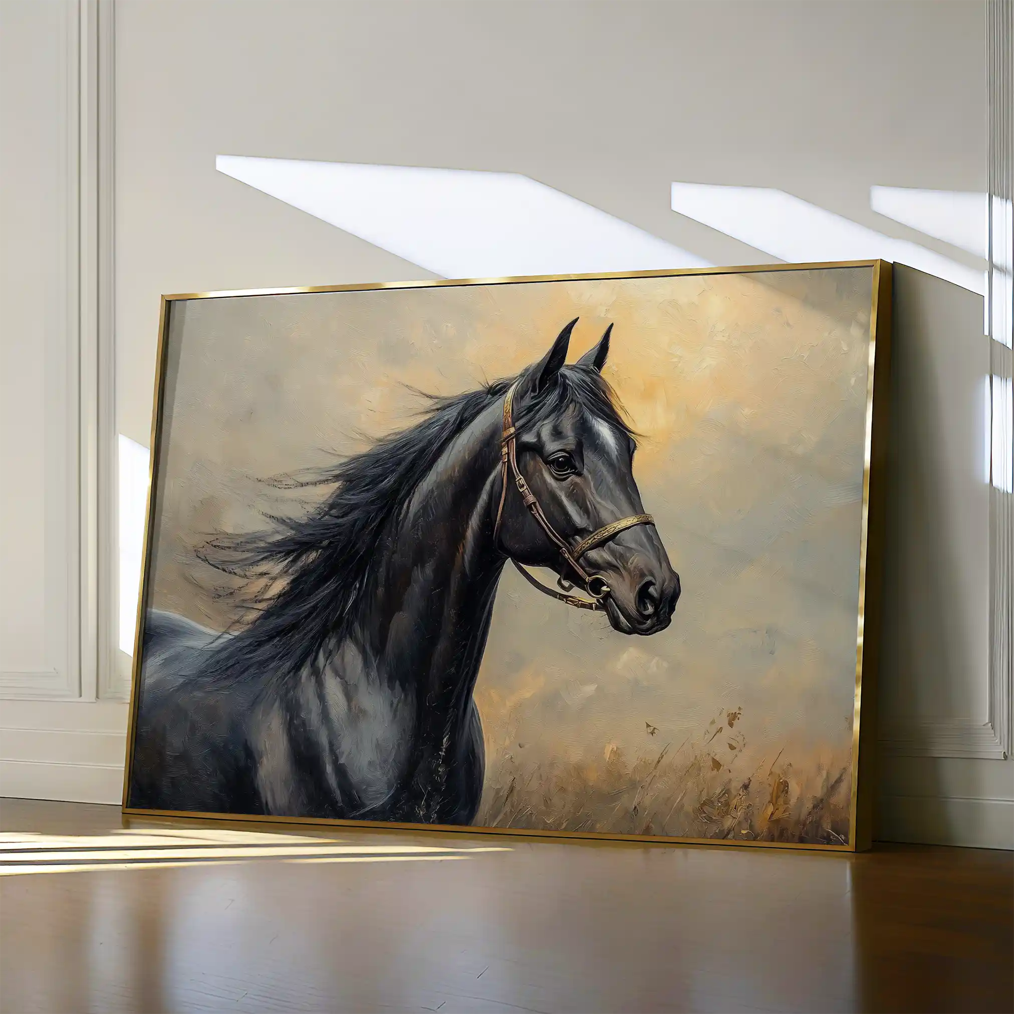 Horses 147 Canvas Art 60 x 40 cm / Black