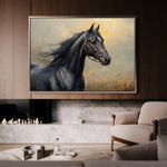 Horses 147 Canvas Art 60 x 40 cm / Black
