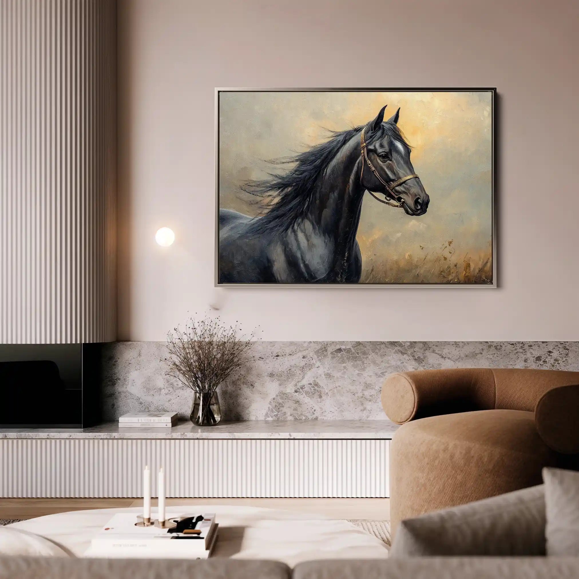 Horses 147 Canvas Art 60 x 40 cm / Black