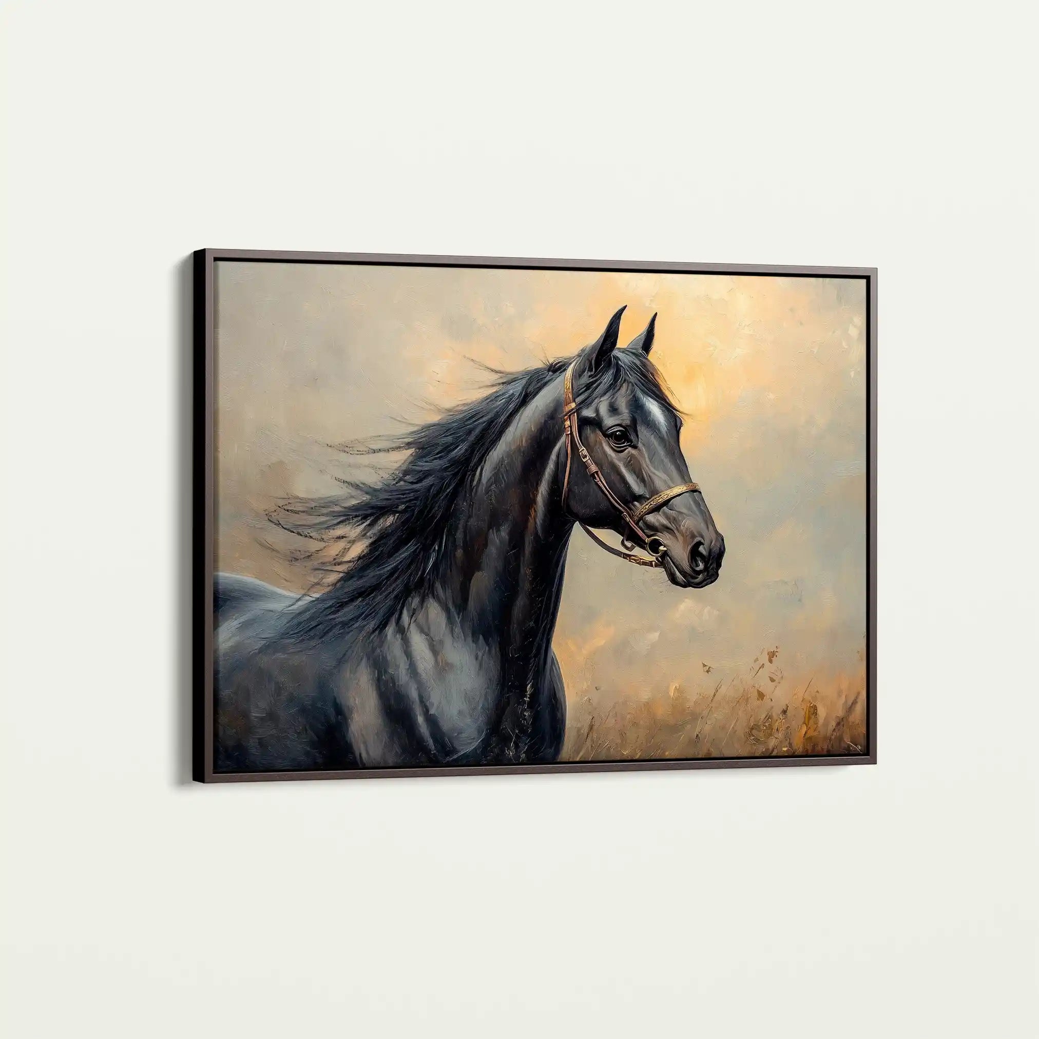 Horses 147 Canvas Art 60 x 40 cm / Black