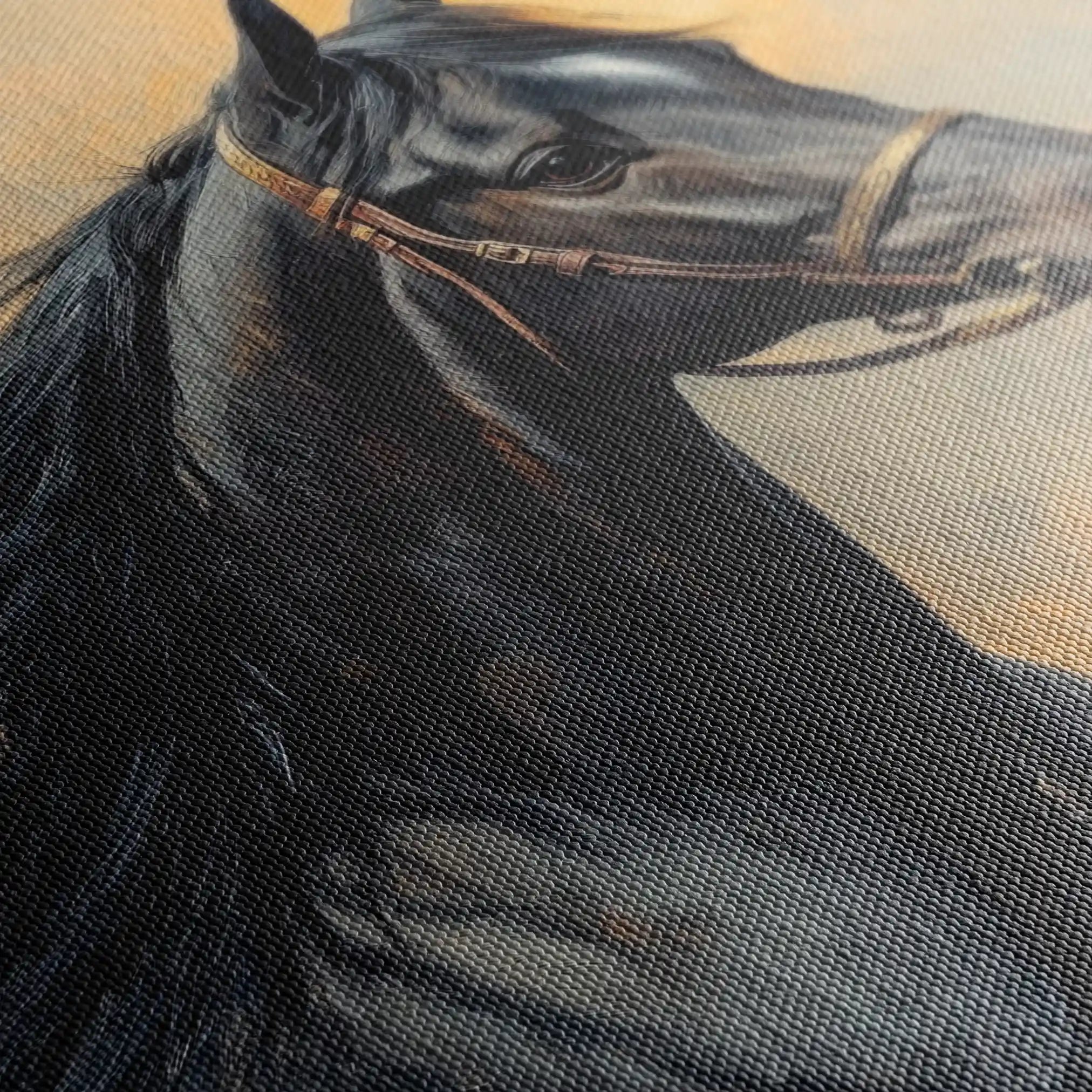 Horses 147 Canvas Art 60 x 40 cm / Black