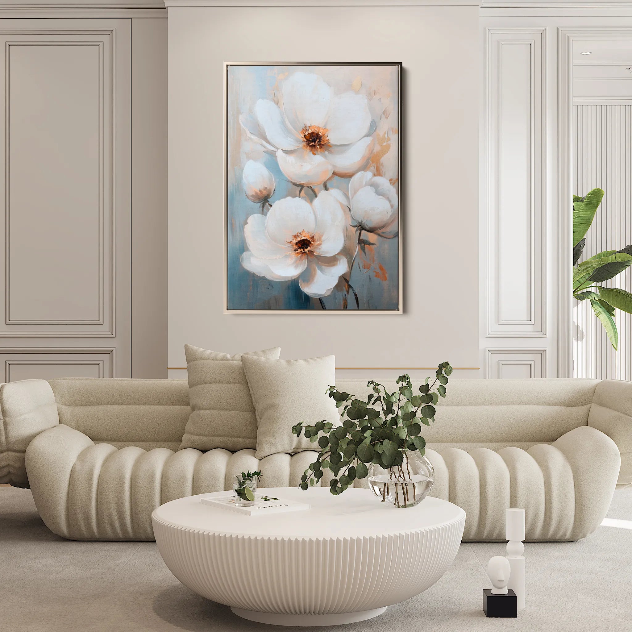 Floral 1470 Canvas Art 18" x 24" / 45 x 60 cm / Black