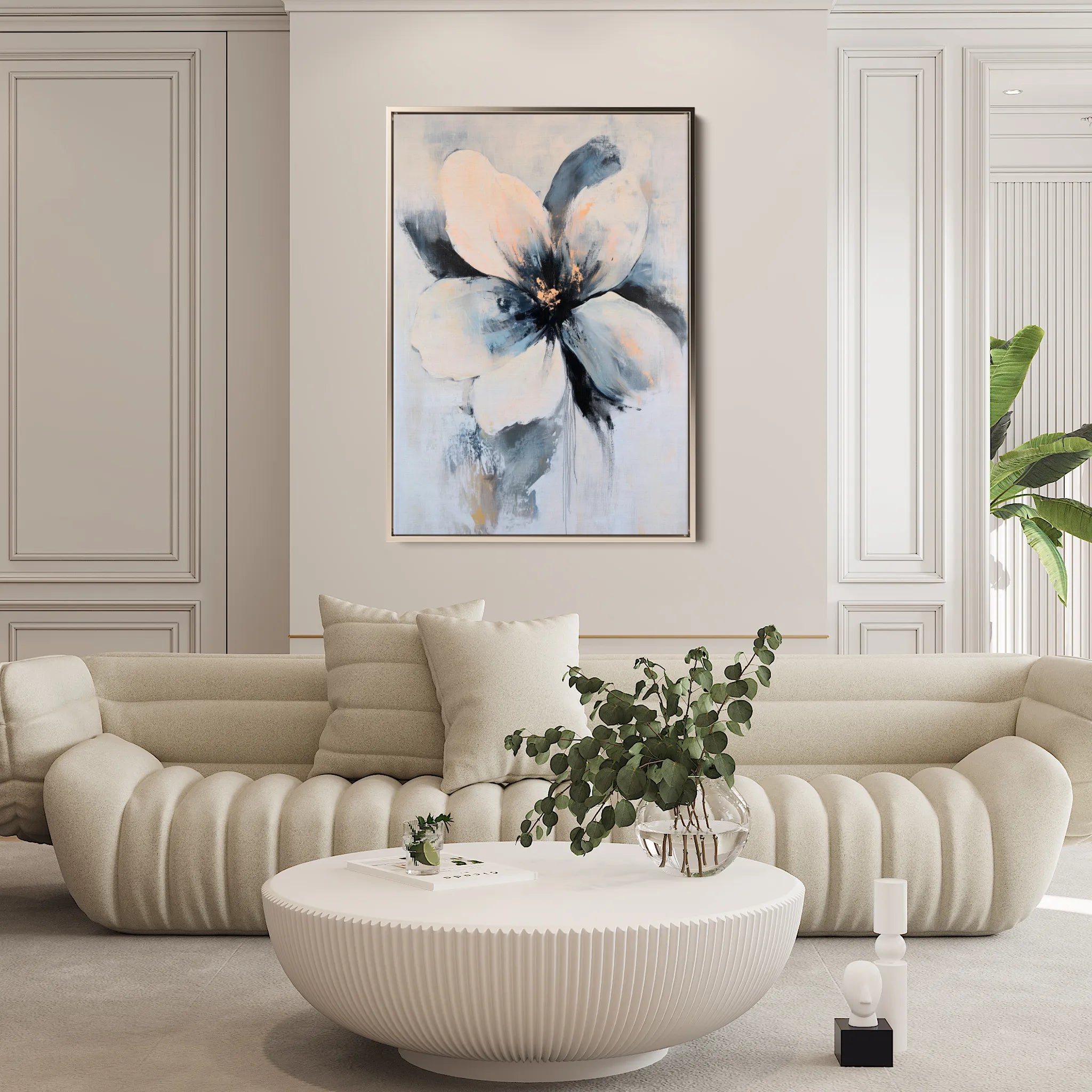 Floral 1471 Canvas Art 18" x 24" / 45 x 60 cm / Black