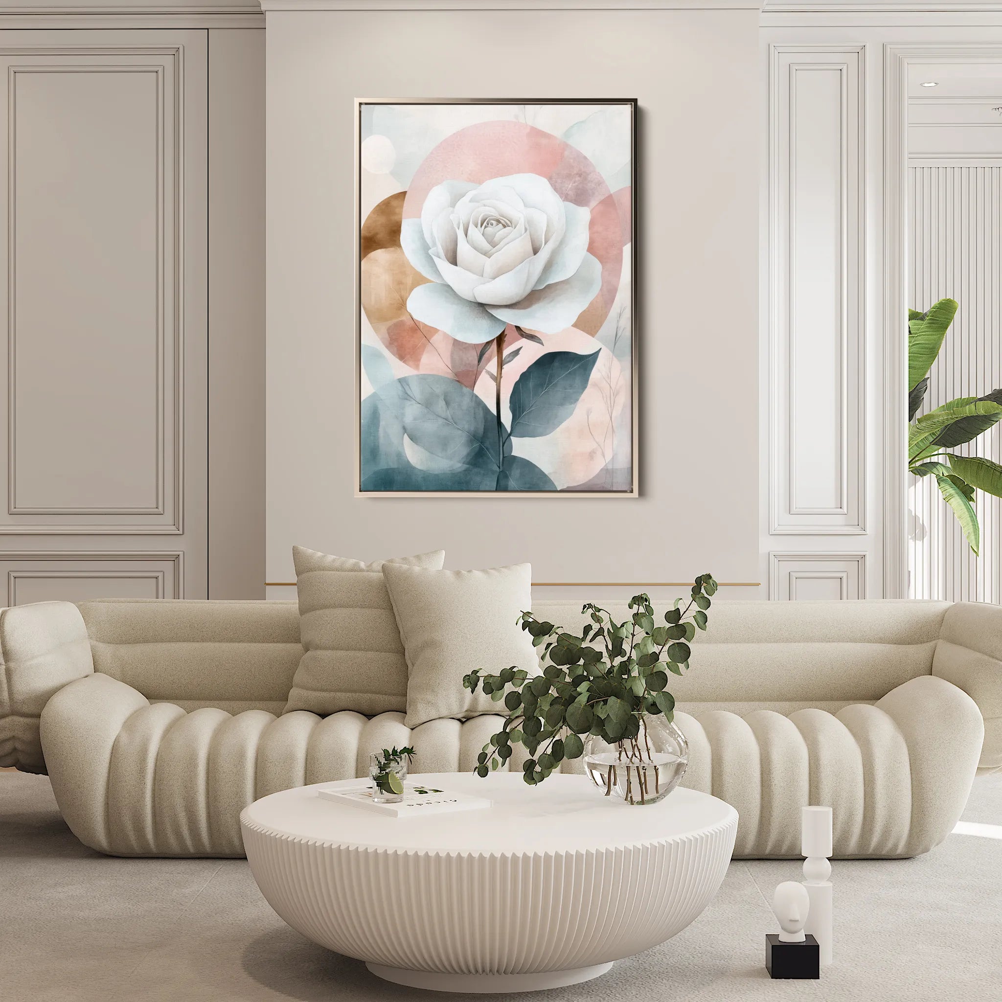 Floral 1472 Canvas Art 18" x 24" / 45 x 60 cm / Black