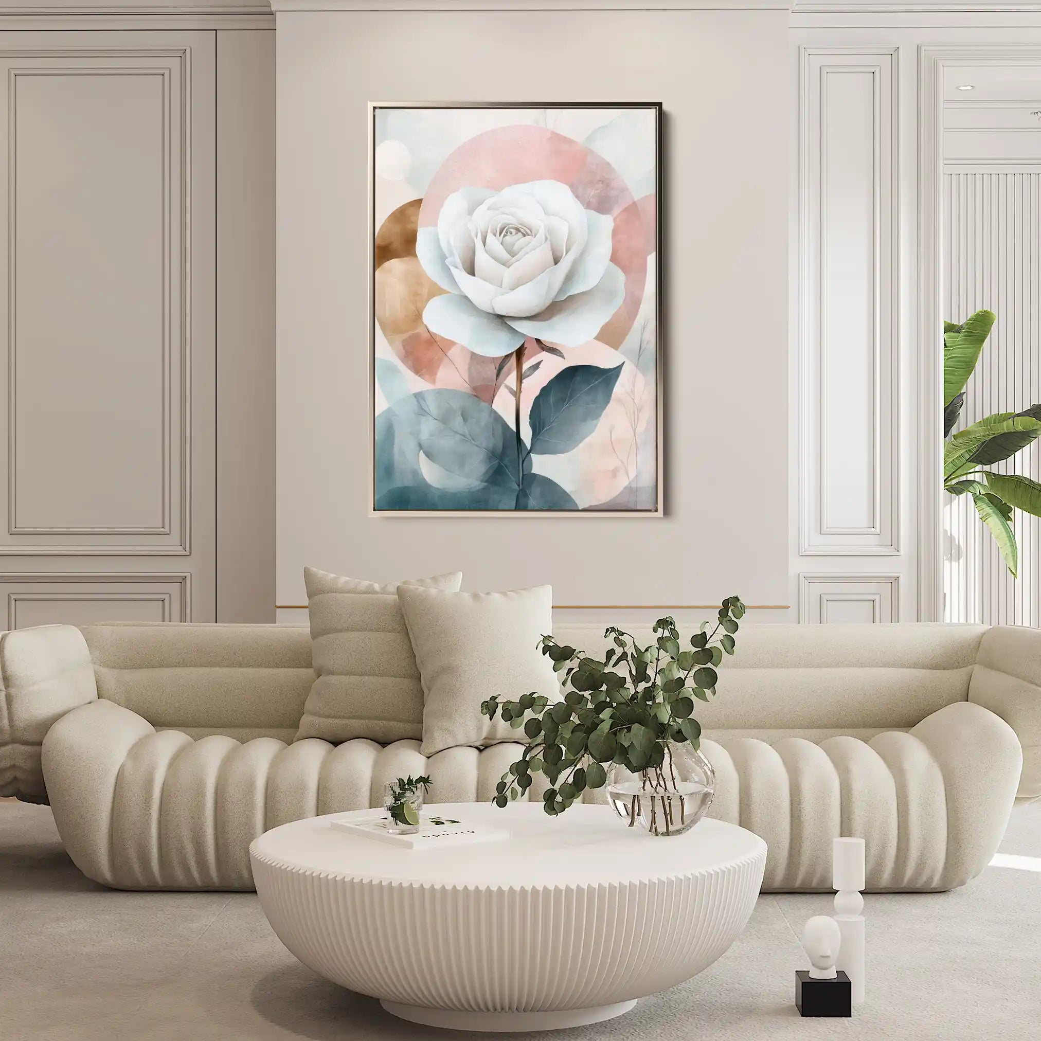 Floral 1472 Canvas Art 60 x 40 cm / Black