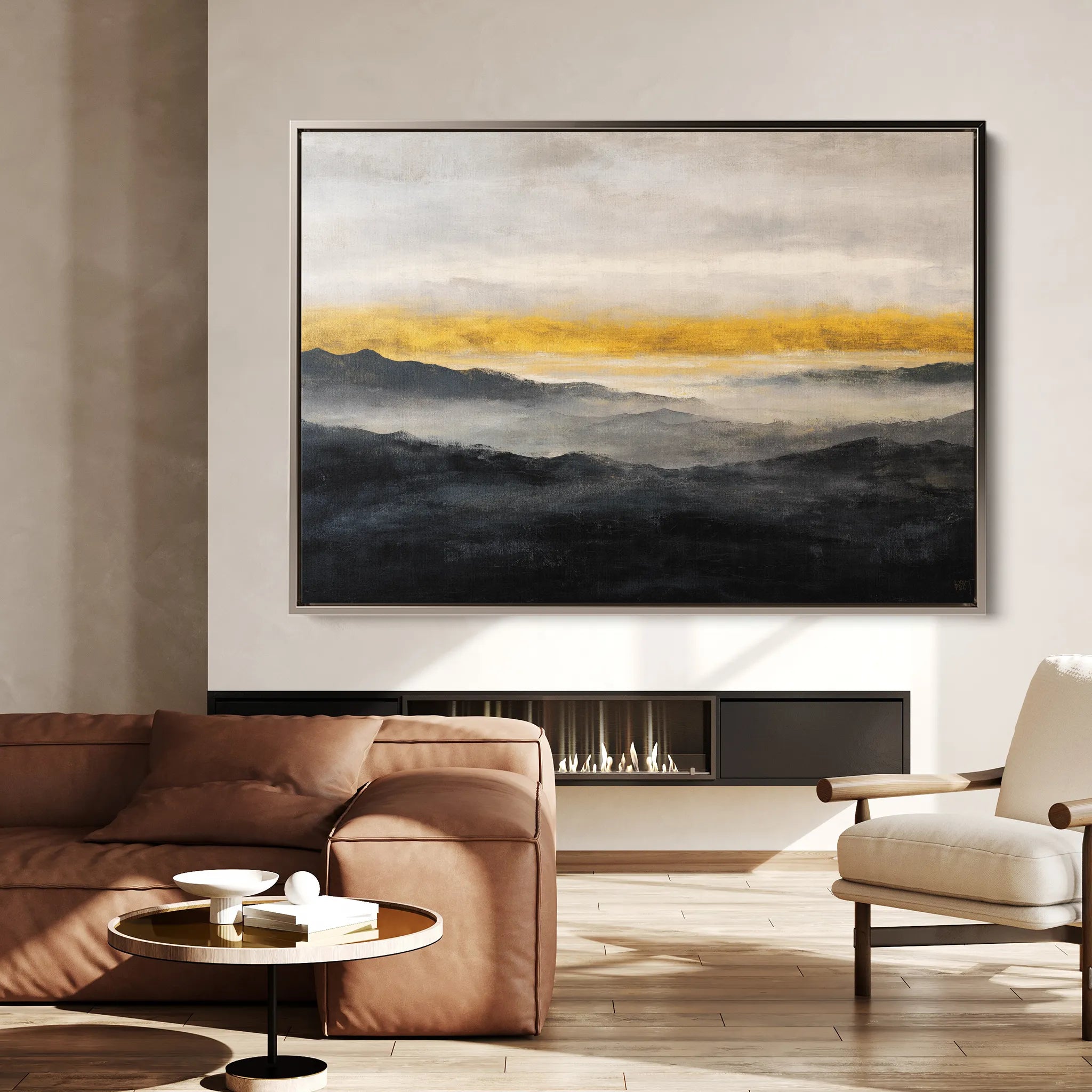 Abstract 1473 Canvas Art 18" x 24" / 45 x 60 cm / Black