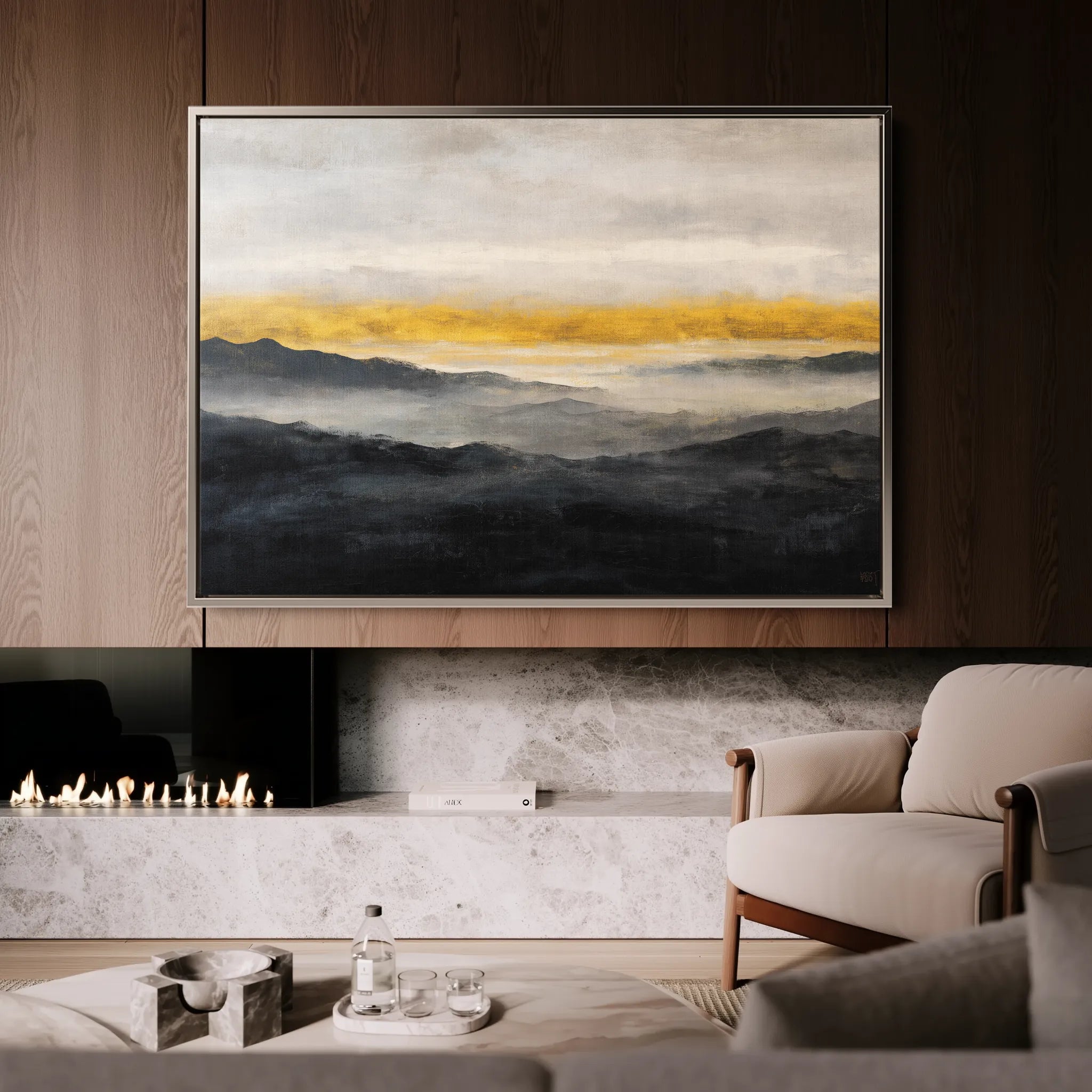 Abstract 1473 Canvas Art 18" x 24" / 45 x 60 cm / Black